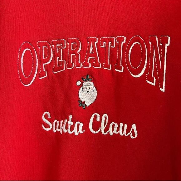 ✨ Jerzees Red Operation Santa Claus Embroidered Crewneck Sweatshirt XL - Picture 3 of 9